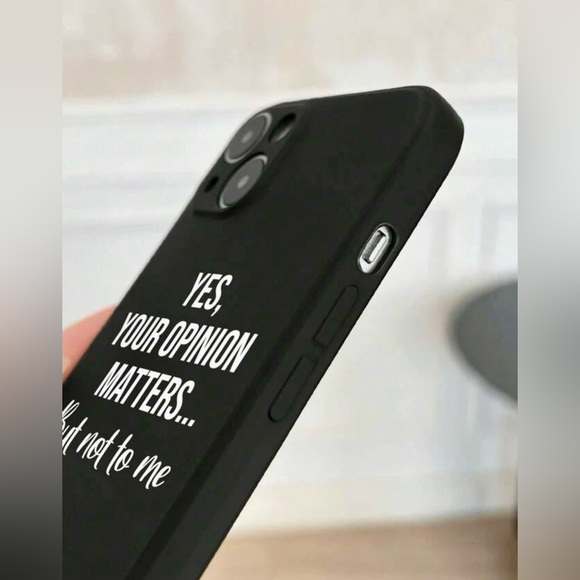 NWT iPhone 13ProMax Snarky Humor Black Rubber Case w/White Writing - Picture 2 of 3